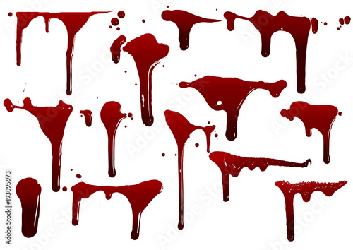 collection various blood or paint splatters,Halloween concept photo