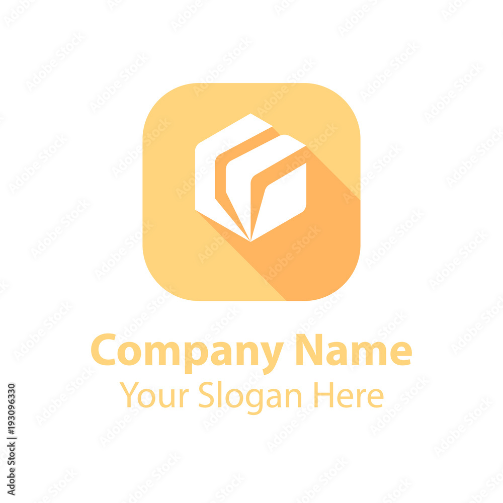 abstract logo design in square flat icon style with long shadow abstract logo design in square flat icon style with long shadow