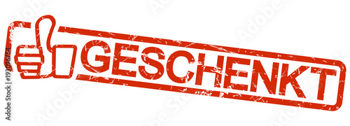 red stamp with text geschenkt