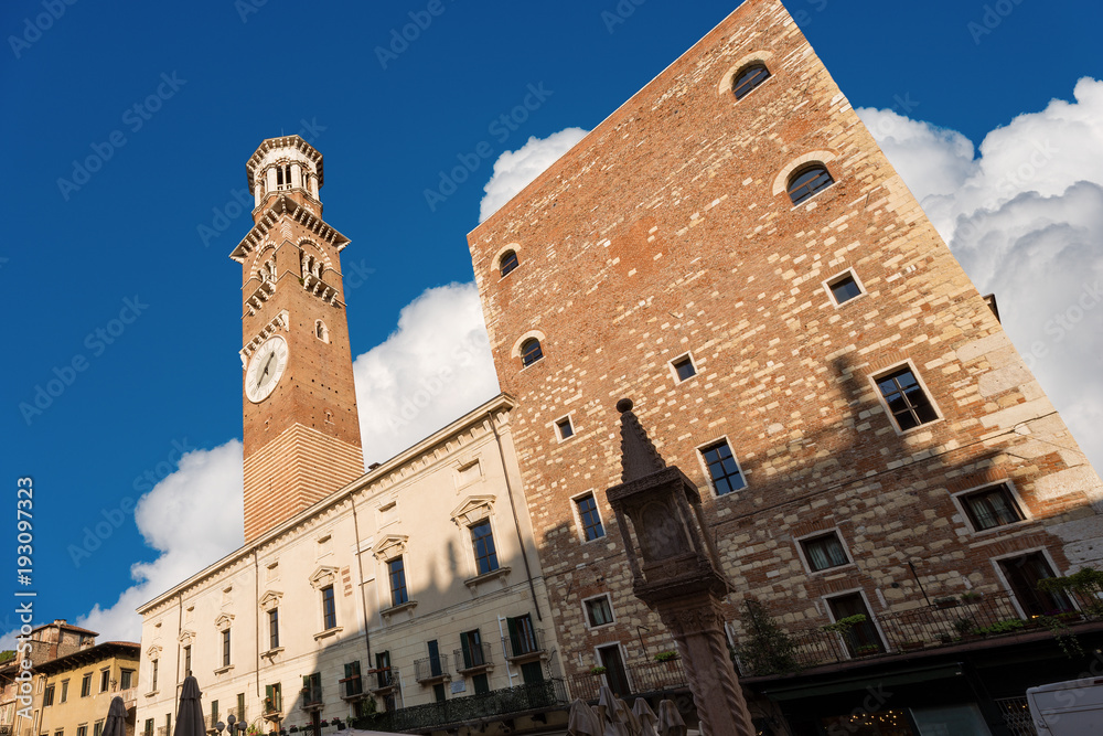 Torre dei Lamberti - Lamberti Tower - Piazza Erbe - Verona Italy