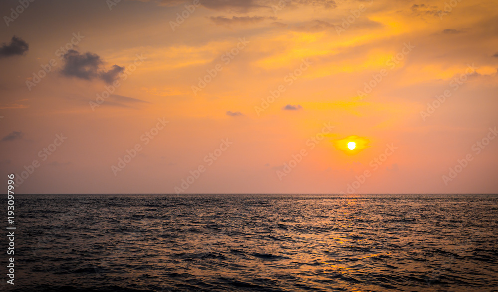 Beautiful sunset over Indian ocean