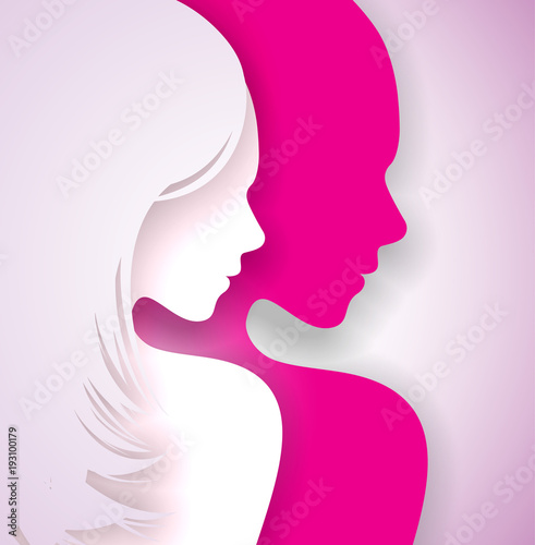 Happy Womens Day Greeting Card Design with Sexy Young Woman Silhouette. International Female Holiday Illustration with Typography Letter Design on Pink Background. Vector International 8 March © articular