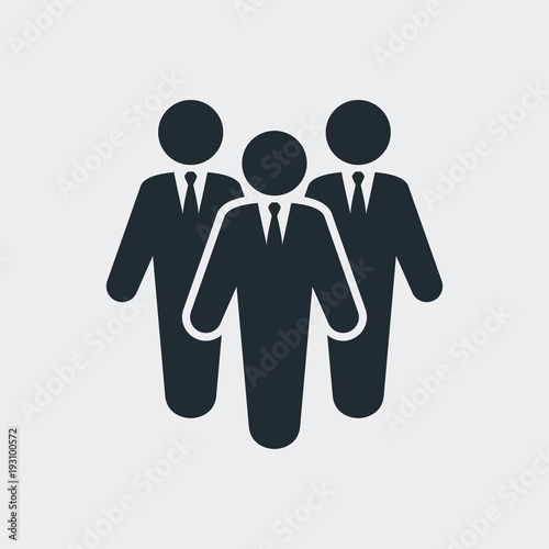 Icono plano trabajo en equipo en fondo gris