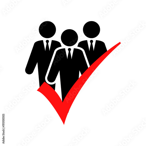 Icono plano equipo de trabajo aceptado
