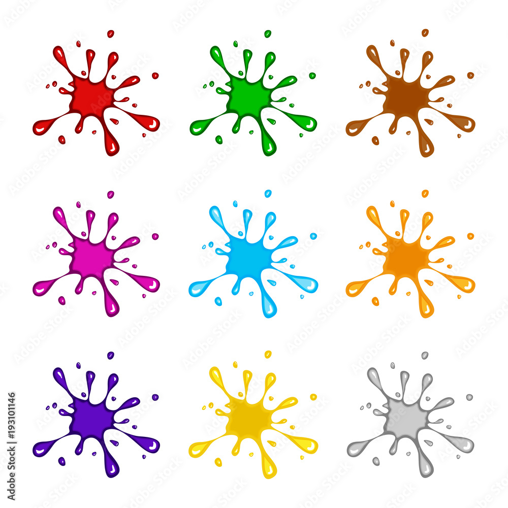 ink paint blob splash set isolated on white background ink paint blob splash set isolated on white background