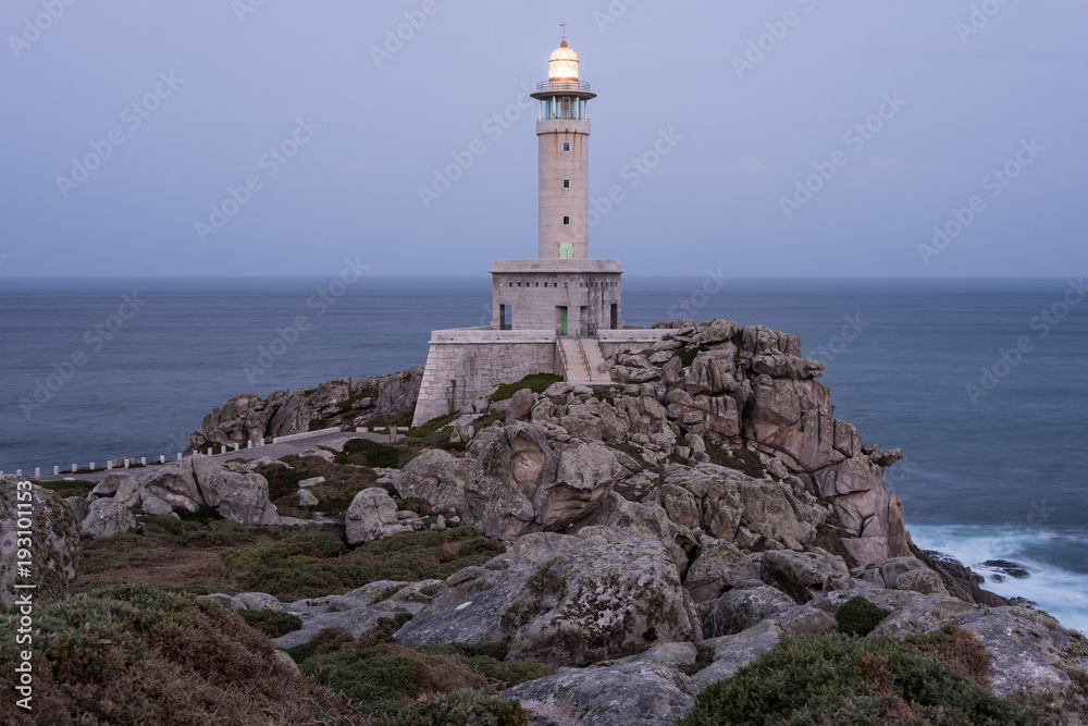 Punta Nariga Lighthouse in Costa da Morte, Galicia, Spain.