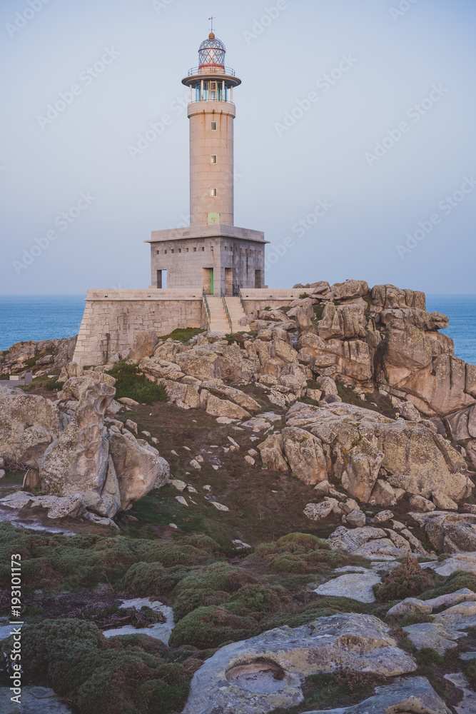 Punta Nariga Lighthouse in Costa da Morte, Galicia, Spain.