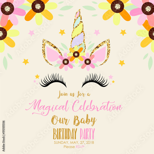 Birthday invitation! With Unicorn!