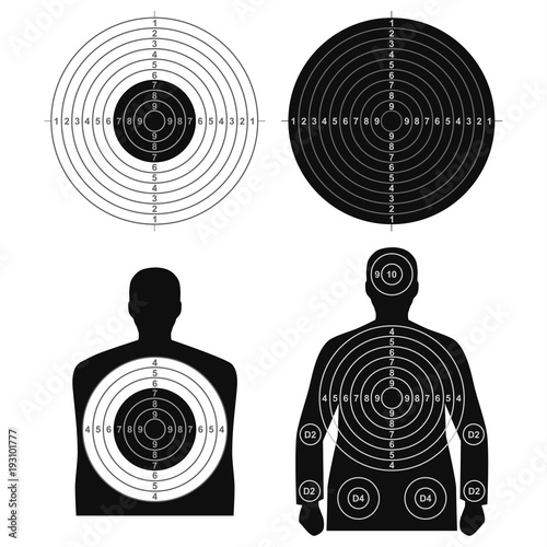 Collection of different targets for shooting template