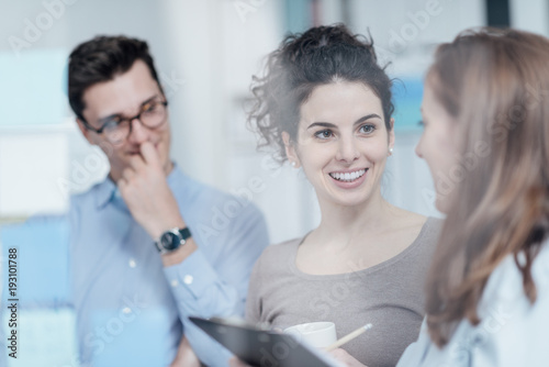 Young business people working together