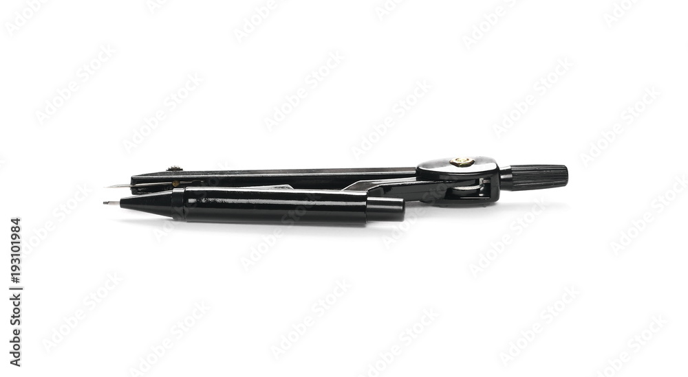 Black divider, compass isolated on white, clipping path Black divider, compass isolated on white, clipping path