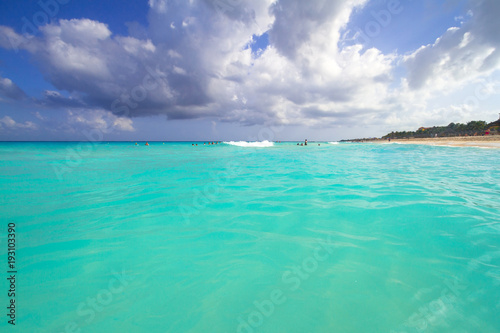 Fototapeta Naklejka Na Ścianę i Meble -  Beautiful lagoon of Caribbean sea, Mexico