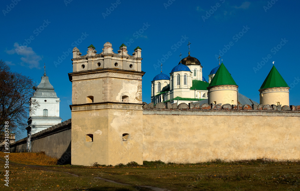 View to the old monastery on sunny day