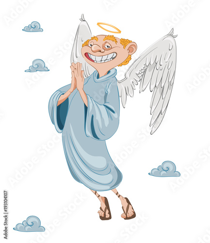 Happy Cupid Angel smiling Vector. cartoon characters
