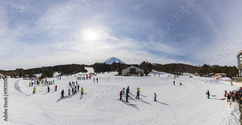 Fujiten Snow Resort is a small ski resort along the northern base of Mount Fuji in the Fuji Five Lakes region.  © Nattawat