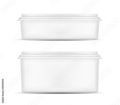 White packaging with lid for food