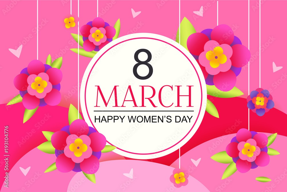 8 march poster. Happy women's day holiday