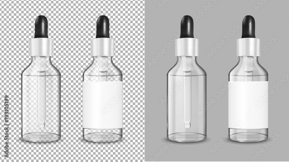 Transparent glass bottle with dropper for cosmetic and medicine Transparent glass bottle with dropper for cosmetic and medicine