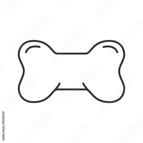 Dog's bone toy linear icon