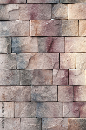 The texture of the masonry of stone blocks