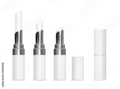 White tubes with white lipstick. Vector mock up