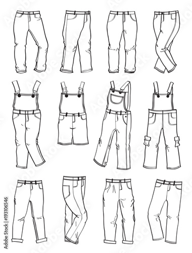 Contour of jeans for little girls