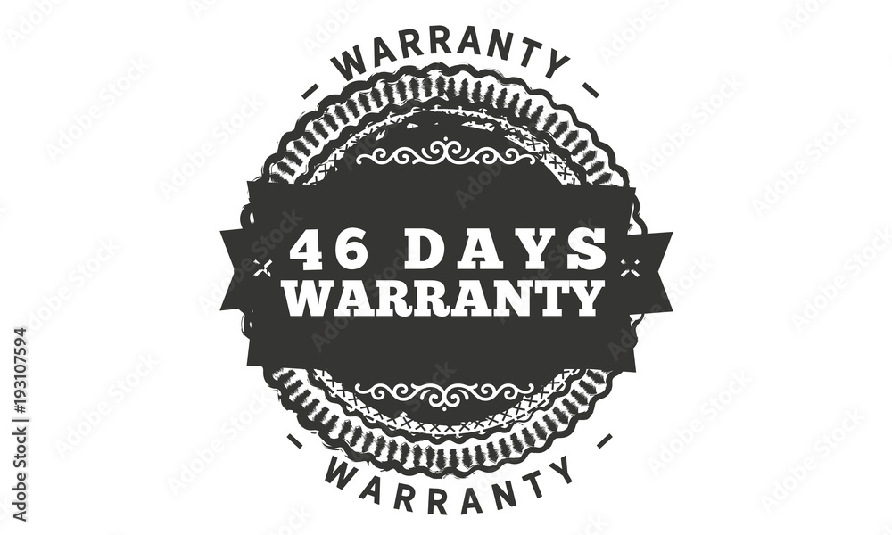 Fototapeta premium 46 days warranty icon vintage rubber stamp guarantee