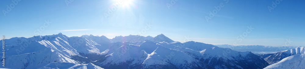 Panorama from Kopa Kondracka during winter, Zakopane, Tatry mountains, Poland