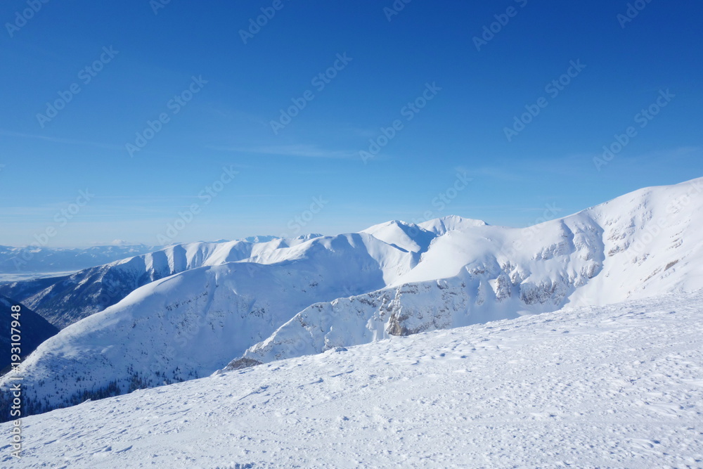 Top of Kopa Kondracka during winter, Zakopane, Tatry mountains, Poland