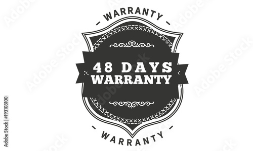 48 days warranty icon vintage rubber stamp guarantee