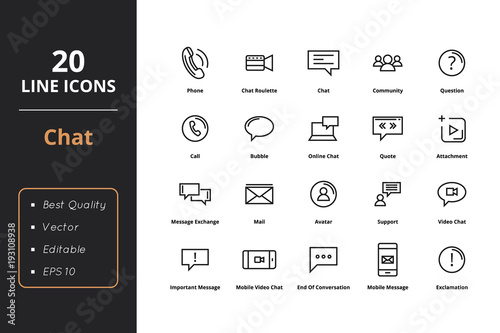 20 Chat line icons