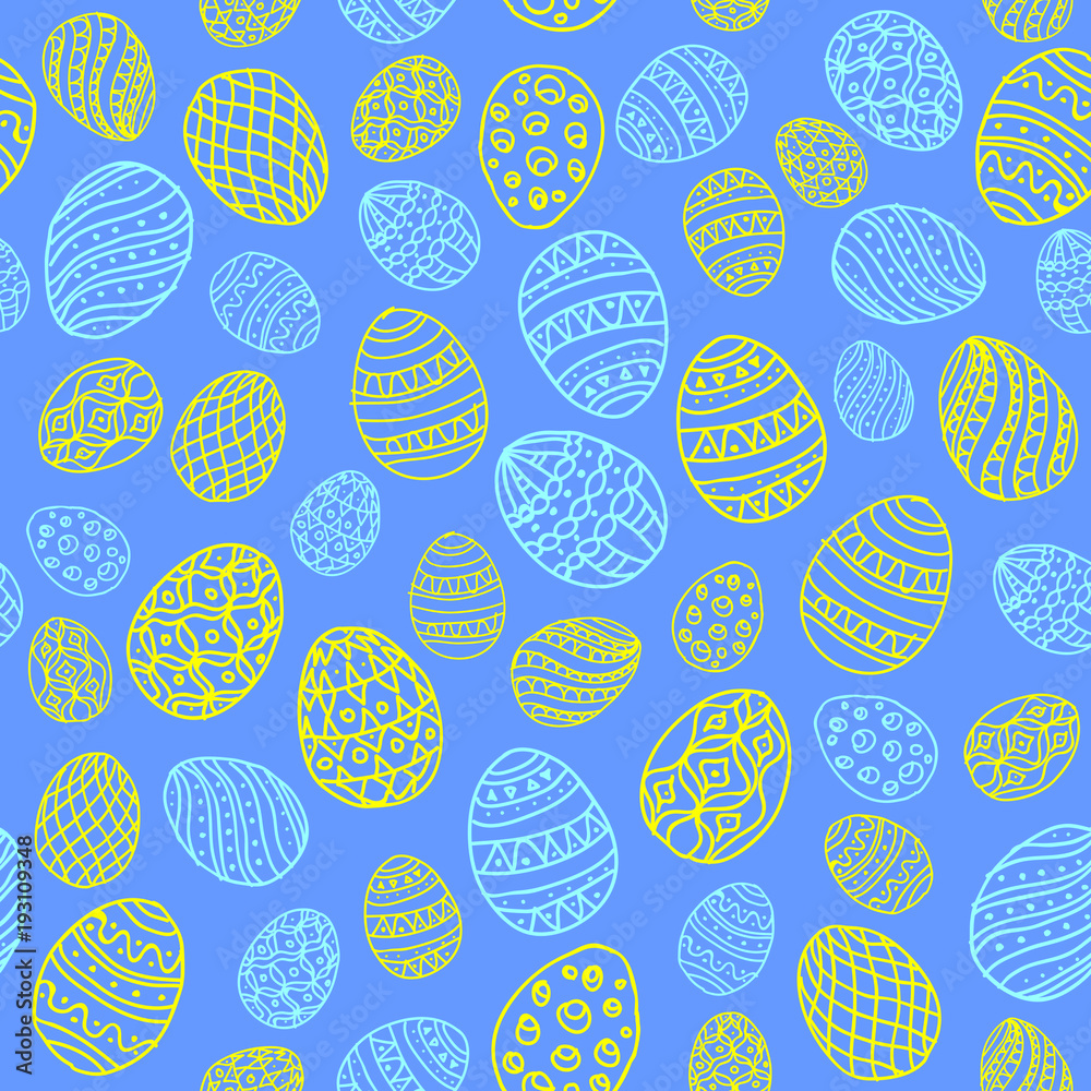 seamless background to easter with eggs_4