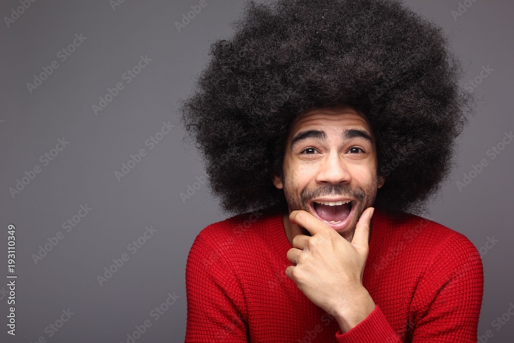 Happy man with afro Happy man with afro