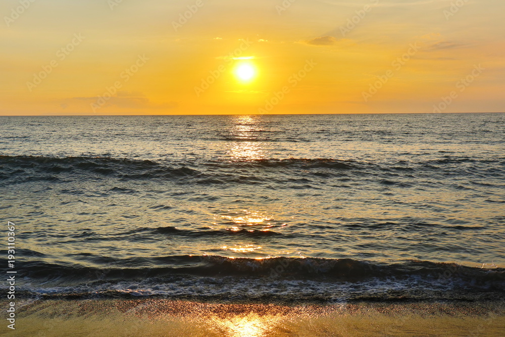 Sunset view in Sengigi Beach, Lombok Island, Indonesia