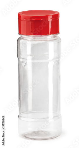 Empty jar for seasoning isolated on white background with clipping path.