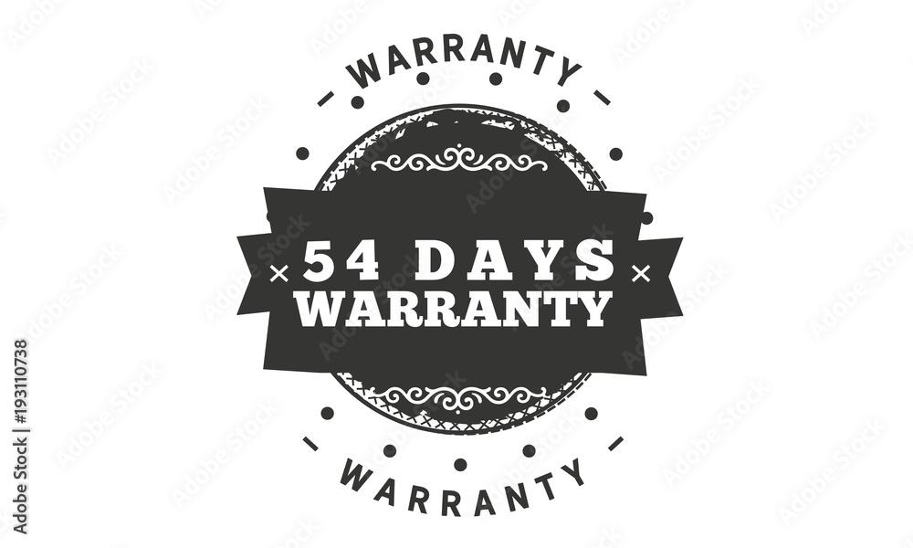 Fototapeta premium 54 days warranty icon vintage rubber stamp guarantee