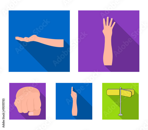 Sign Language flat icons in set collection for design.Emotional part of communication vector symbol stock web illustration.