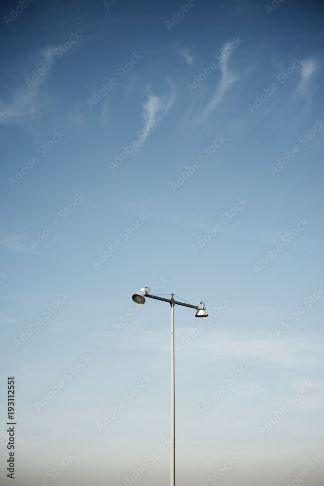 Streetlamp and blue sky