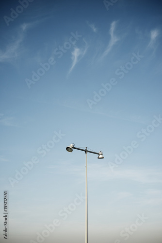 Streetlamp and blue sky