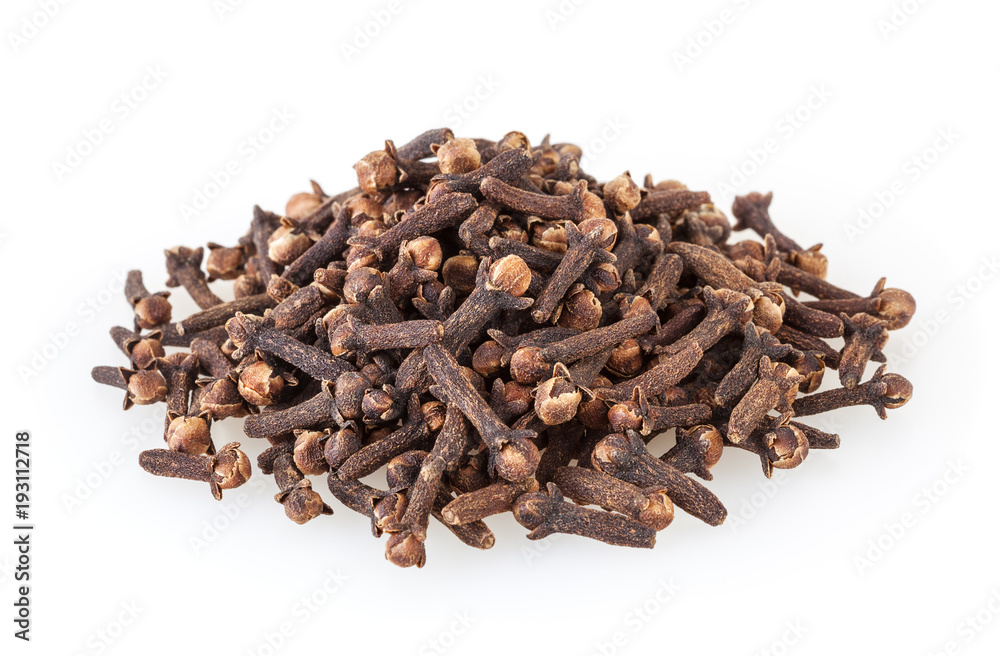 Heap of dried cloves isolated on white background Heap of dried cloves isolated on white background