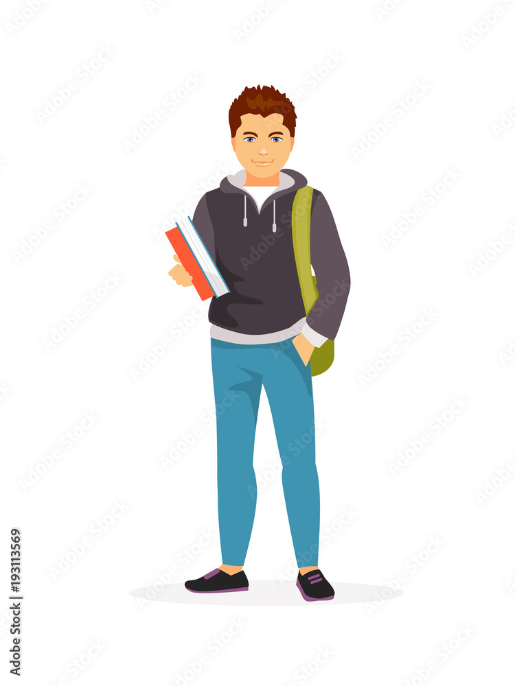 Teenager student vector