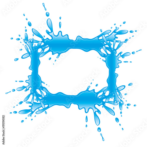 Blue frame of water splash.