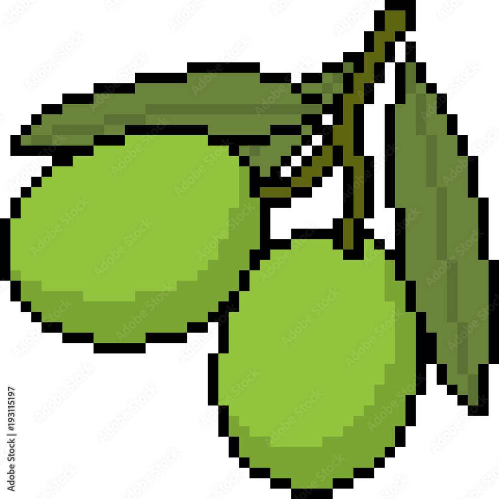 Obraz premium vector pixel art olive