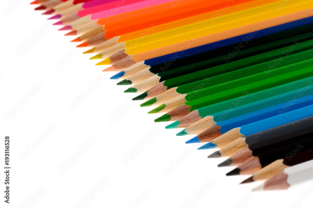 multicolored pencils isolated on white background multicolored pencils isolated on white background