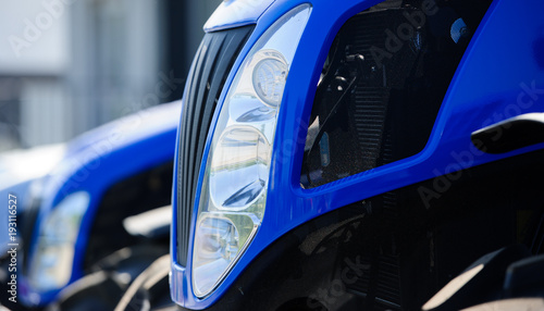 Abstract Closeup Detail of a Tractor Truck Headlight