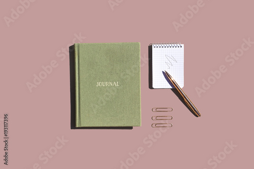 Office Stationery on Colorful Background  photo