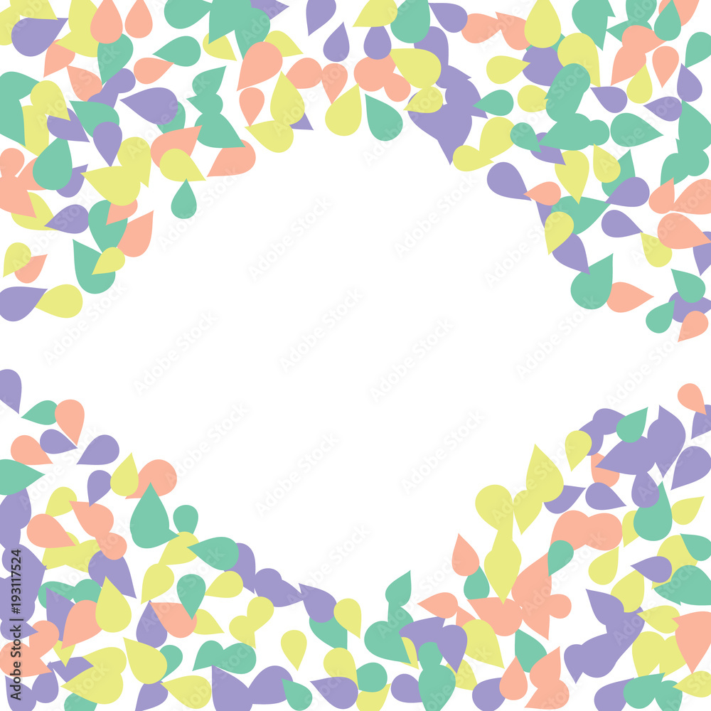 Bright spring background with colored petals. Simple gentle template for the card, invitation, printing. Fashionable decoration with beautiful petals.
