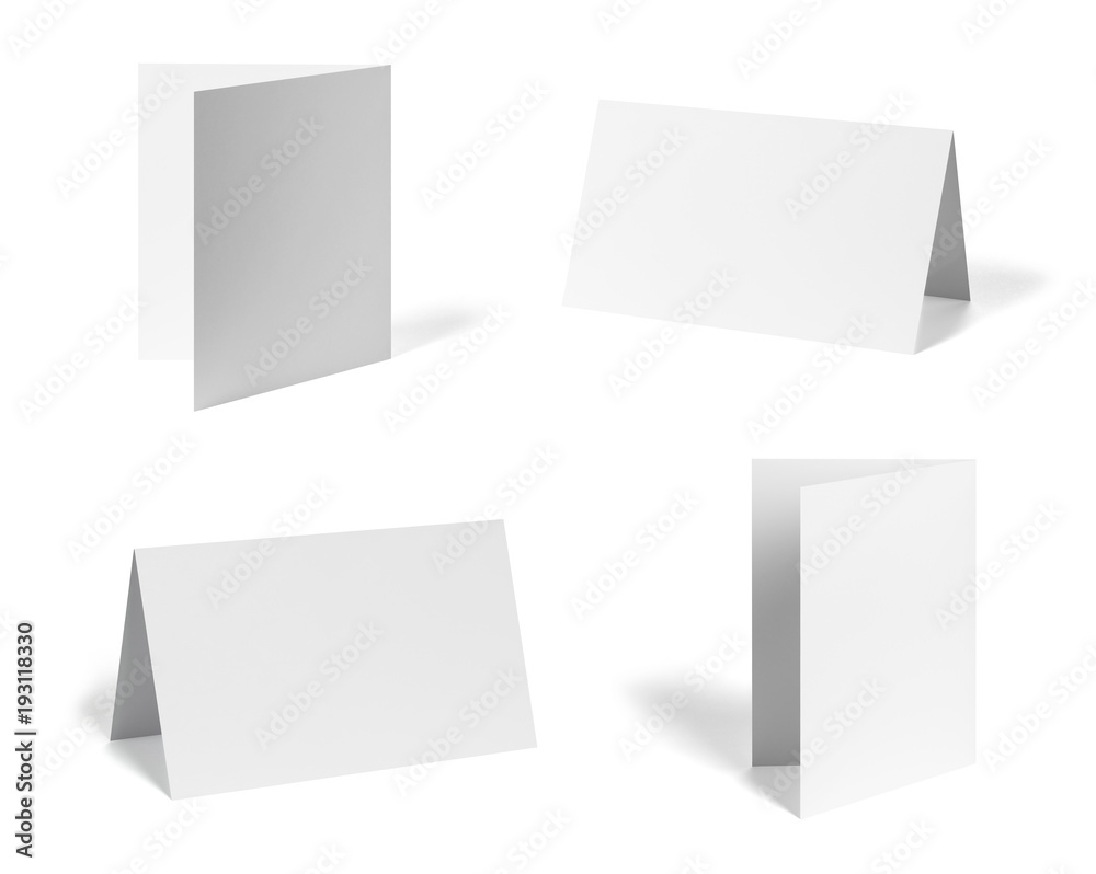 Naklejka premium folded leaflet white blank paper template book desktop calendar