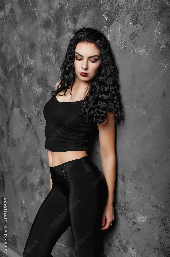 beautiful girl in the black topic and lacines in the studio
beautiful girl in the black topic and lacines in the studio