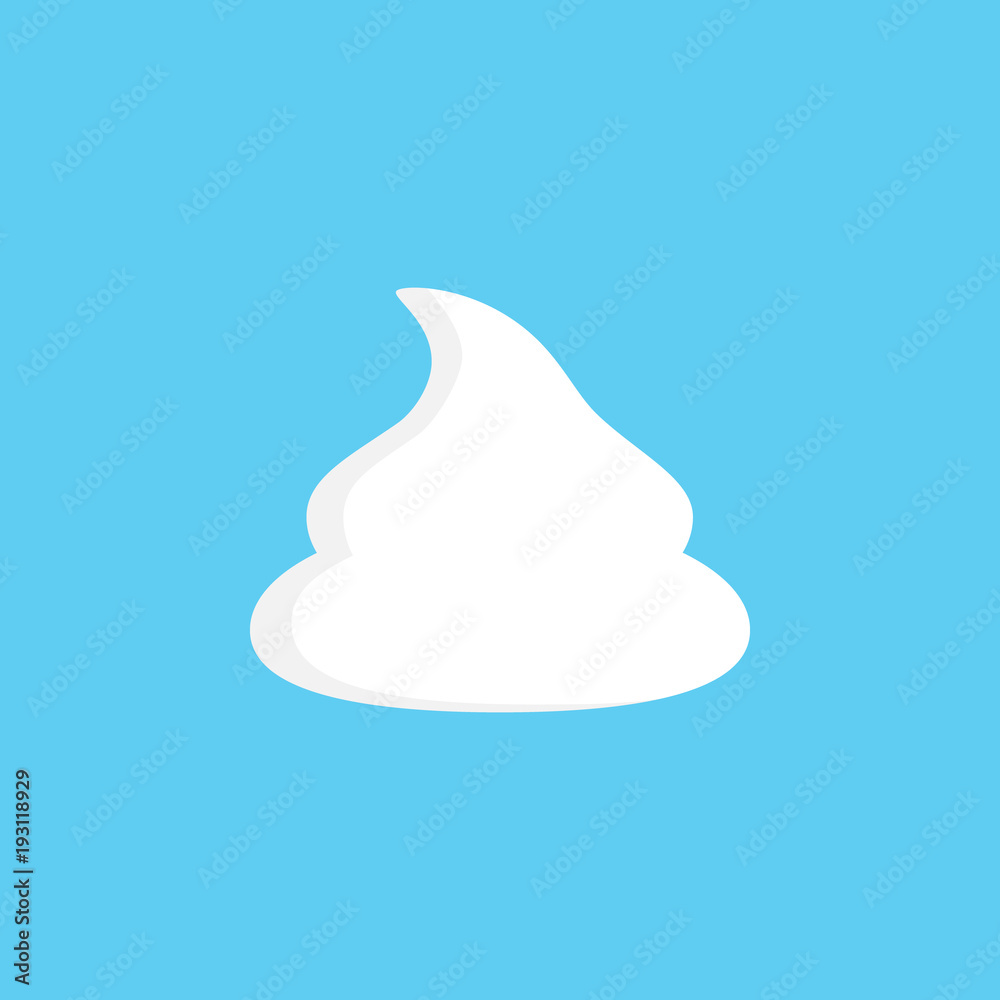 Whipped cream vector illustration, graphic icon, dollop of sweet